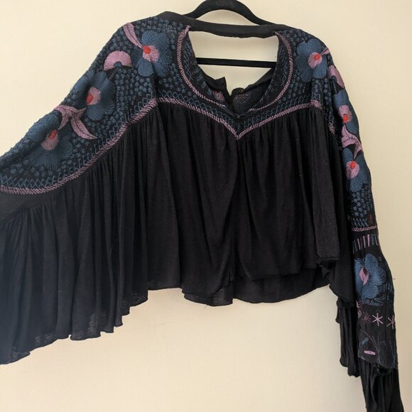 Free People Delhi Moon Boho Embroidered Top - Picture 9 of 9